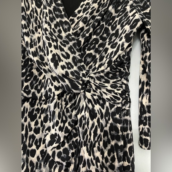 Black & grey cheetah midi dress - Picture 3 of 4